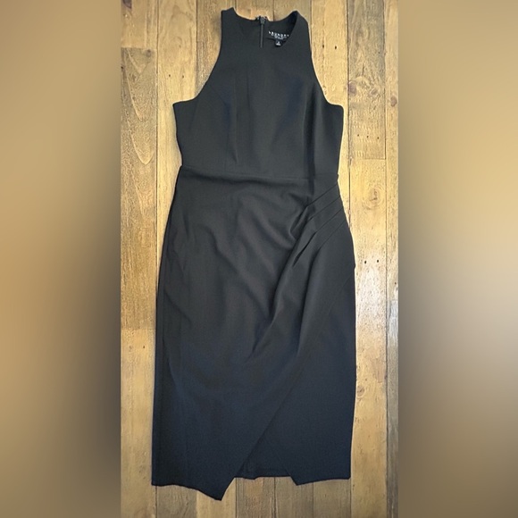 Laundry By Shelli Segal Black Cocktail Black Sleeveless Midi Dress Lined Sz 8 - Picture 6 of 17